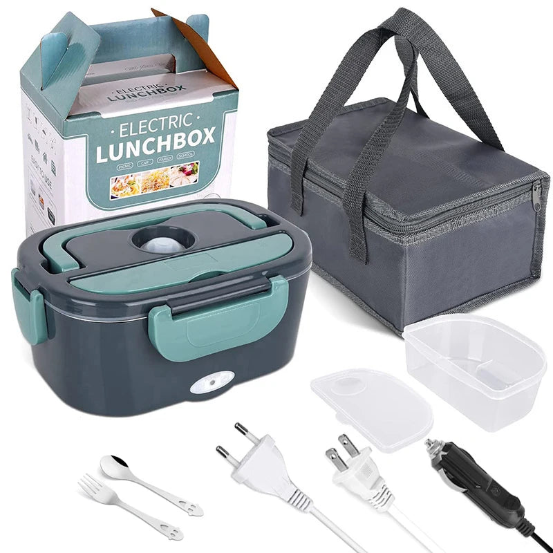 Portable Heated Lunch Box – Electric Food Warmer with Stainless Steel Bento Container