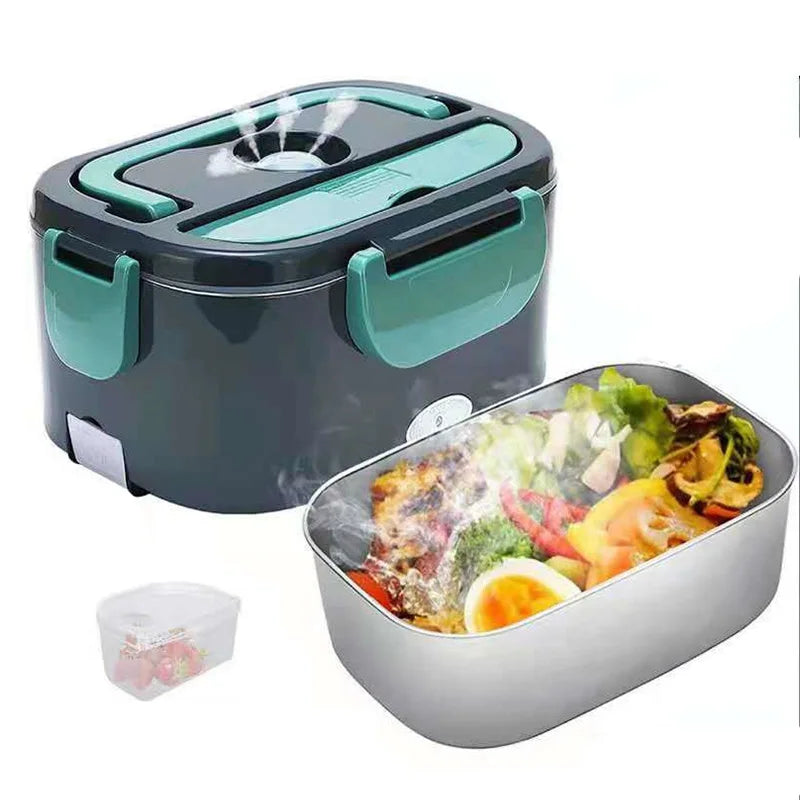 Portable Heated Lunch Box – Electric Food Warmer with Stainless Steel Bento Container