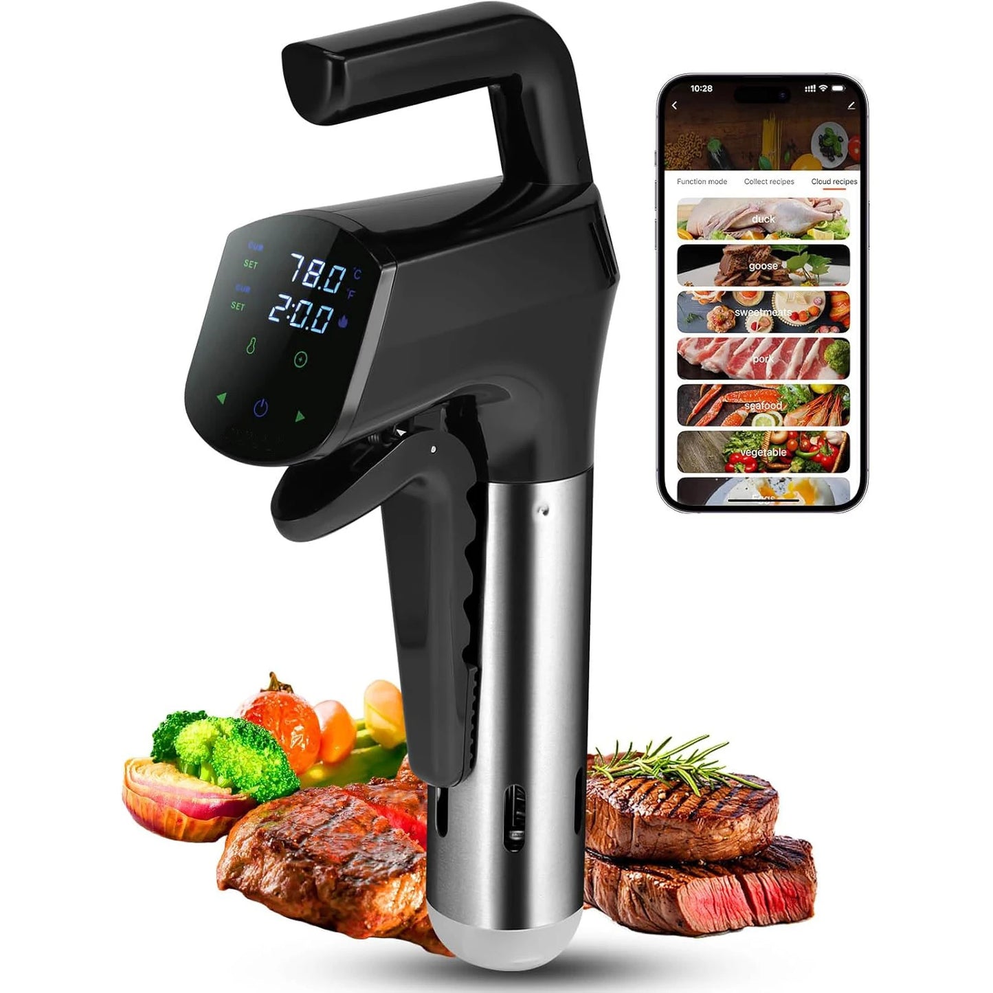 Sous Vide WiFi 1800W con Display LED – Cottura Professionale a Casa