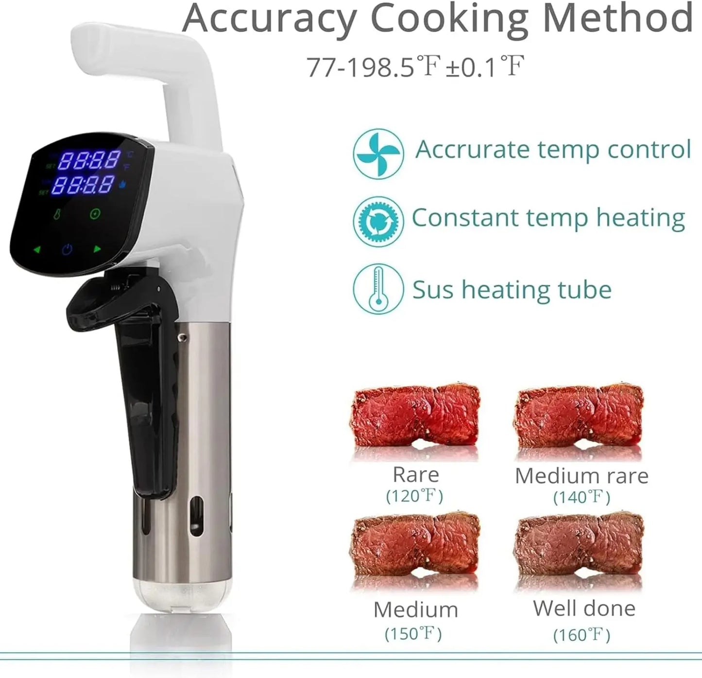 Sous Vide WiFi 1800W con Display LED – Cottura Professionale a Casa